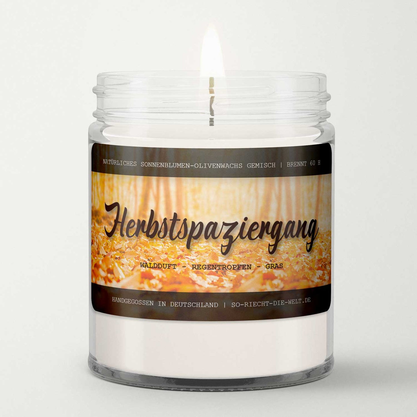 Herbstspaziergang Kerze - Waldduft | Regentropfen | Gras