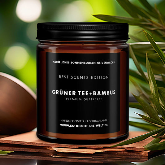 Grüner Tee & Bambus Kerze - Best Scents Edition