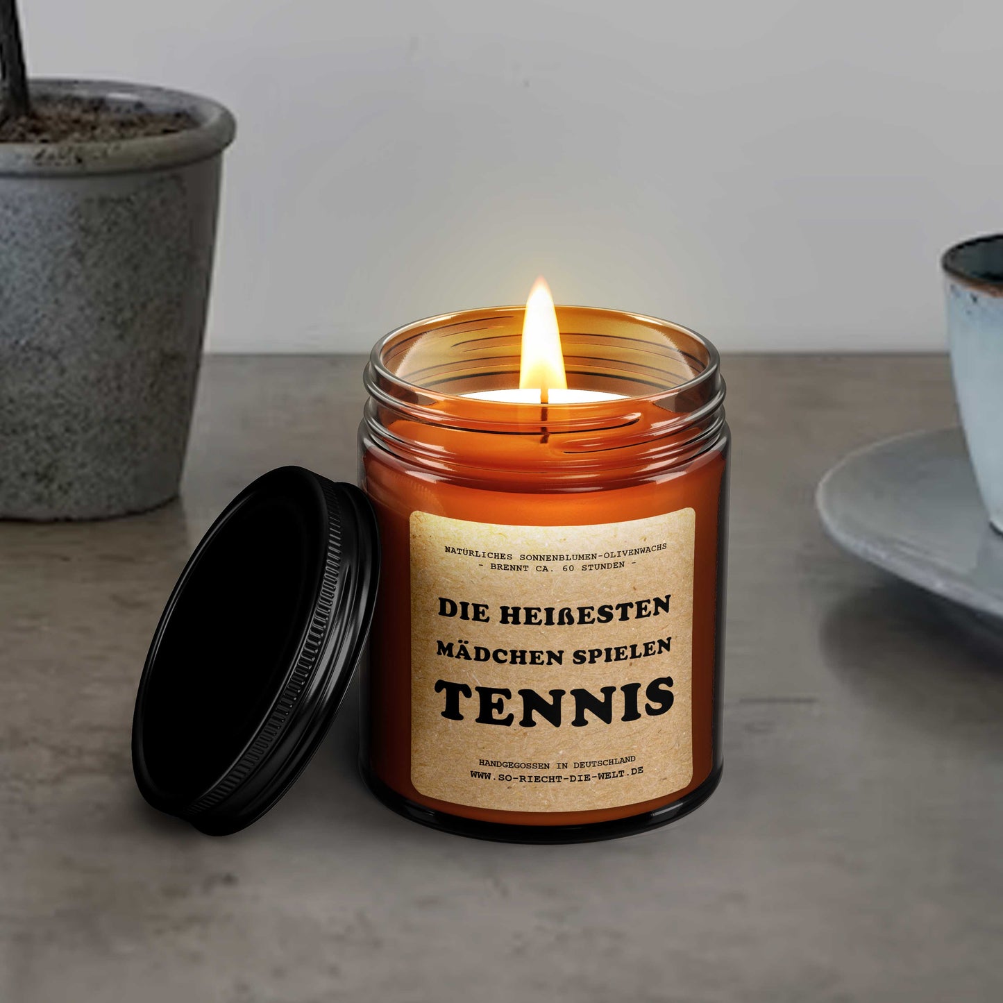 Die heißesten Mädchen spielen Tennis - Duftkerze, Kerze, Freundin Geschenk, Sport, Geburtstagsgeschenk für Freundin, Freund