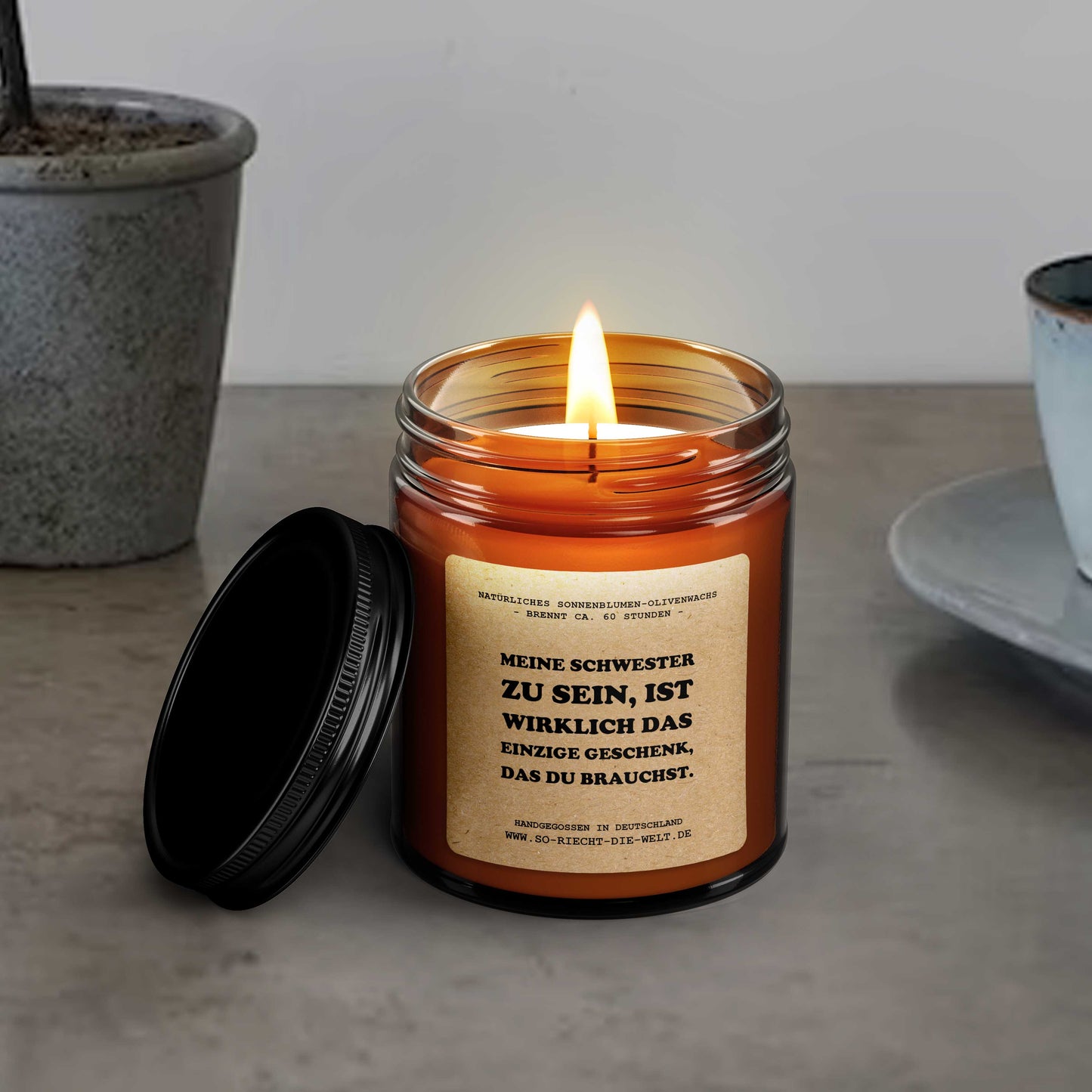 Meine Schwester zu sein ist das einzige Geschenk, Duftkerze, Kerze, Geburtstagsgeschenk für sie, ihn, Freches Geschenk, freche Kerze, Geschenk für die beste Freundin, Geschenk für Schwester