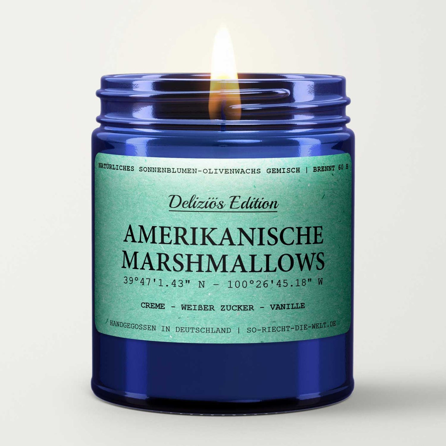 Amerikanische Marshmallows Duftkerze - Deliziös Edition - Creme | Weißer Zucker | Vanille