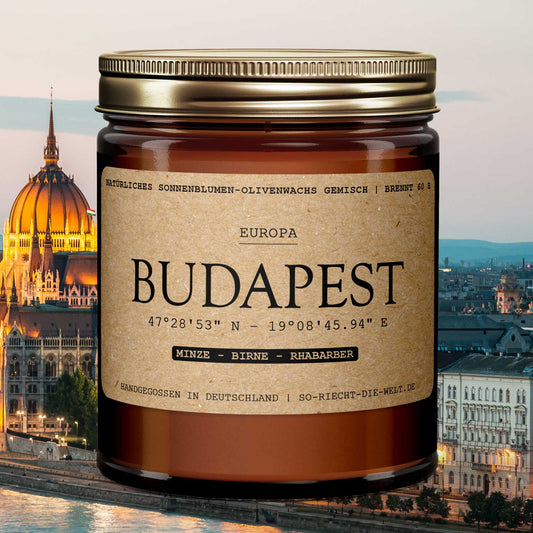Budapest Duftkerze - Minze | Birne | Rhabarber
