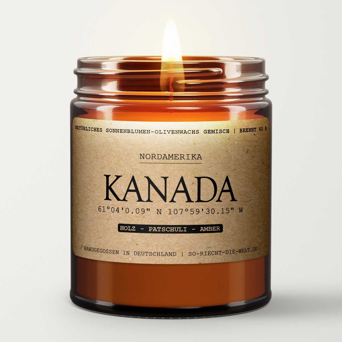 Kanada Duftkerze - Holz | Patschuli | Amber