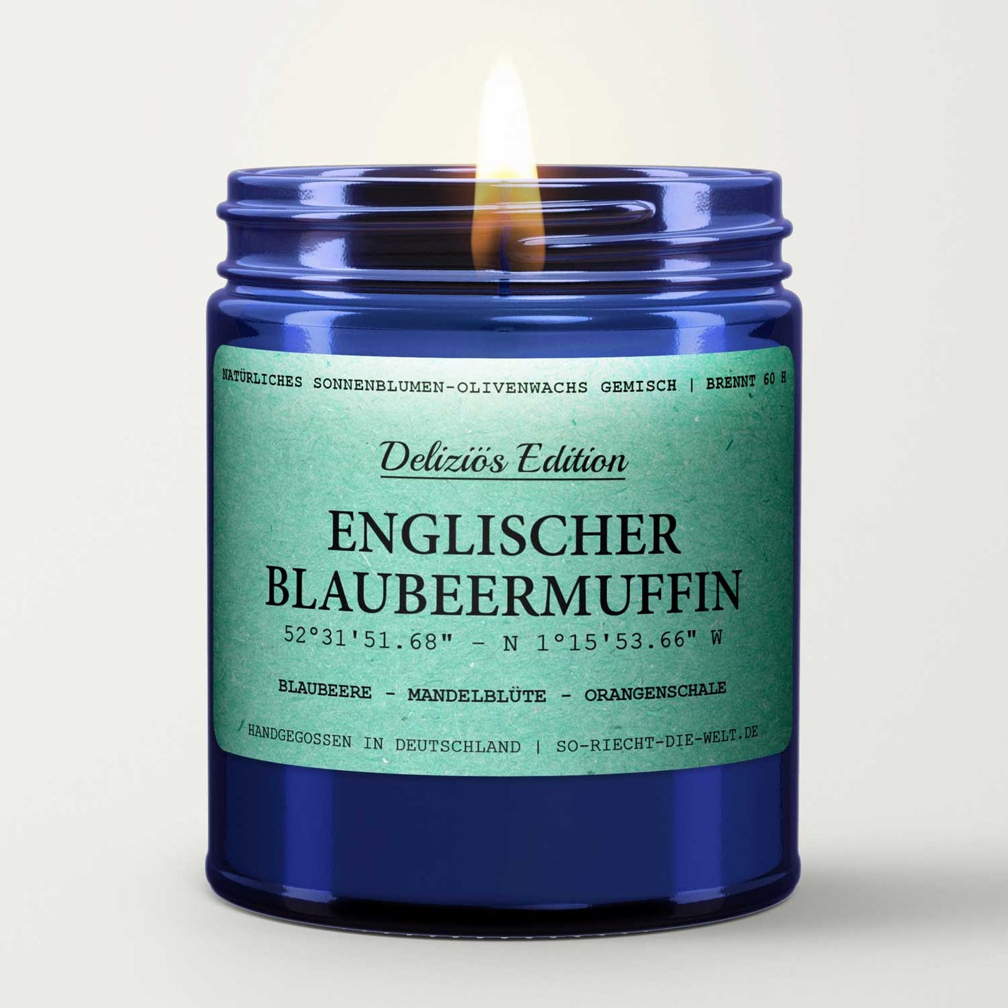 Englischer Blaubeermuffin Duftkerze - Deliziös Edition - Blaubeere | Mandelblüte | Orangenschale