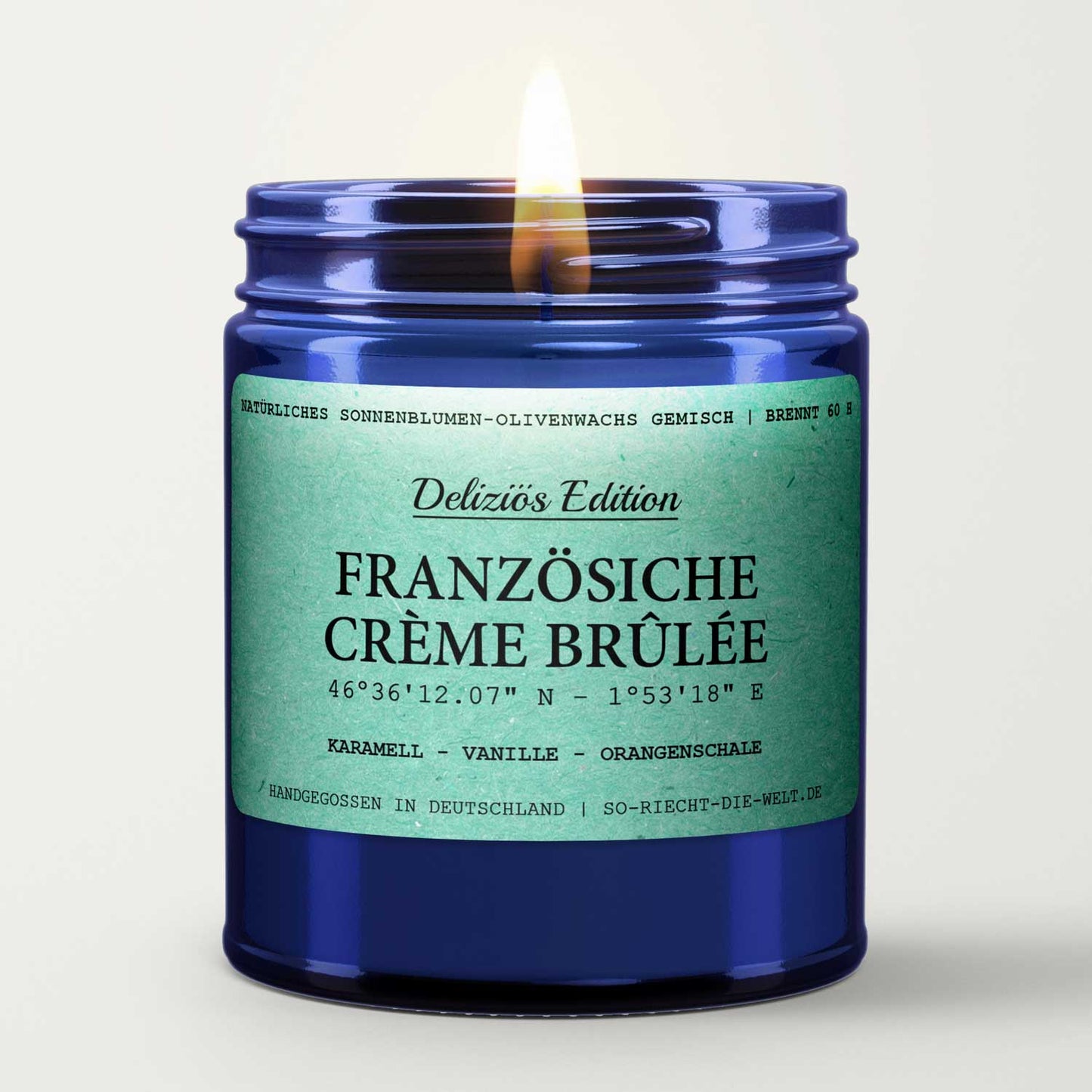 Französische Crème Brûlée Duftkerze - Deliziös Edition - Karamell | Vanille | Orangenschale