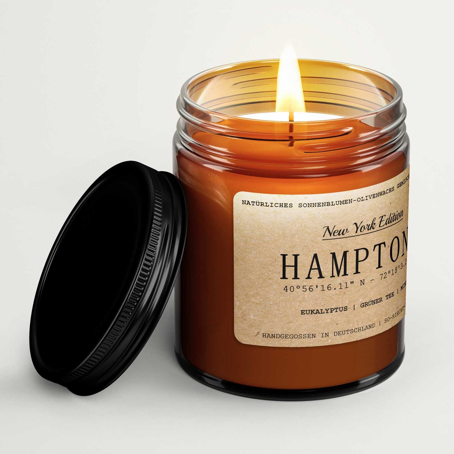Hamptons Duftkerze - New York Edition - Eukalyptus | Grüner Tee | Minze