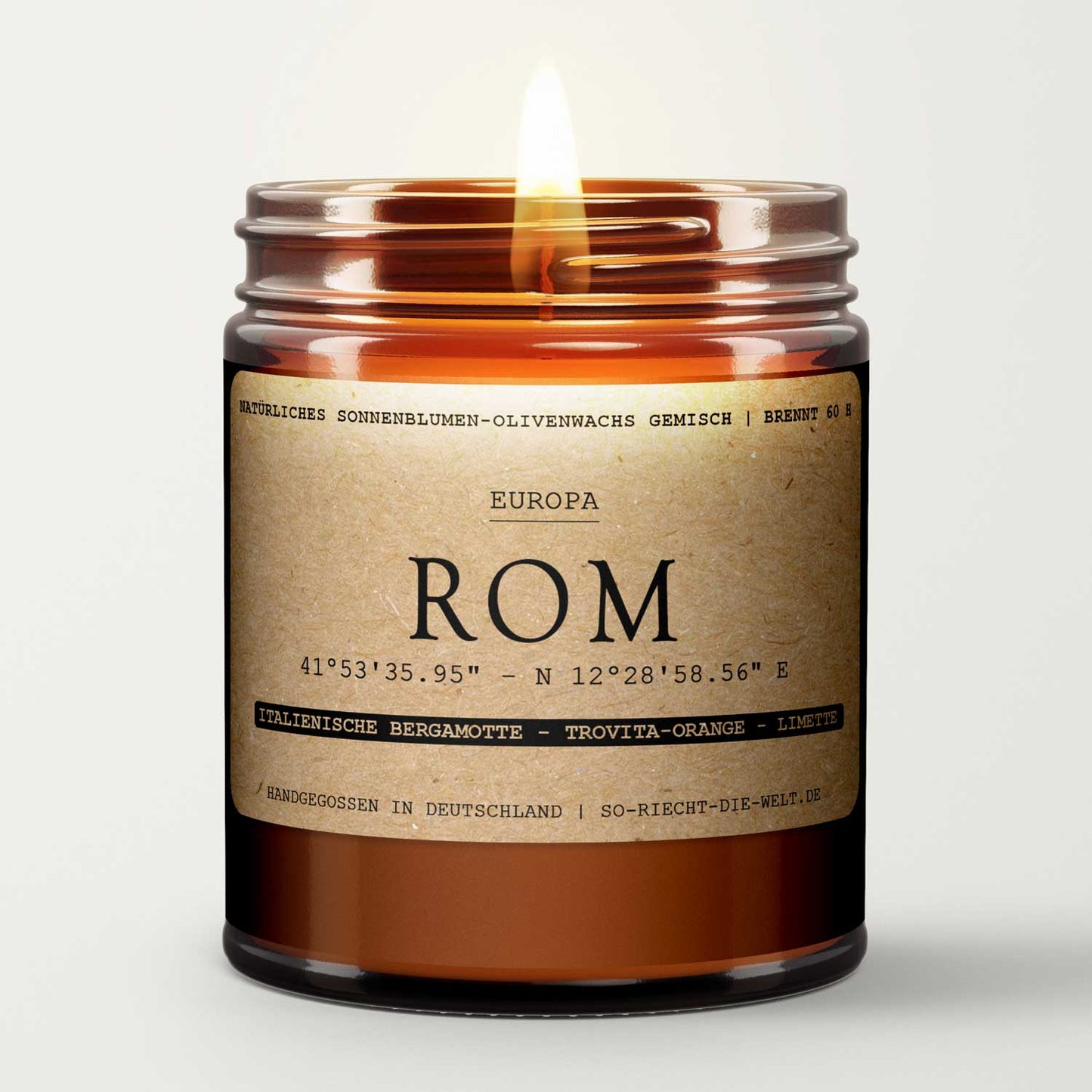 Rom Kerze - Italienische Bergamotte | Trovita-Orange | Limette