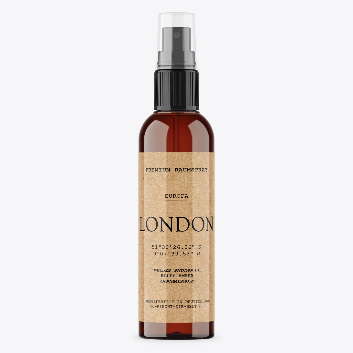 London Raumspray - weißes Patchouli | helles Amber | Kaschmirholz