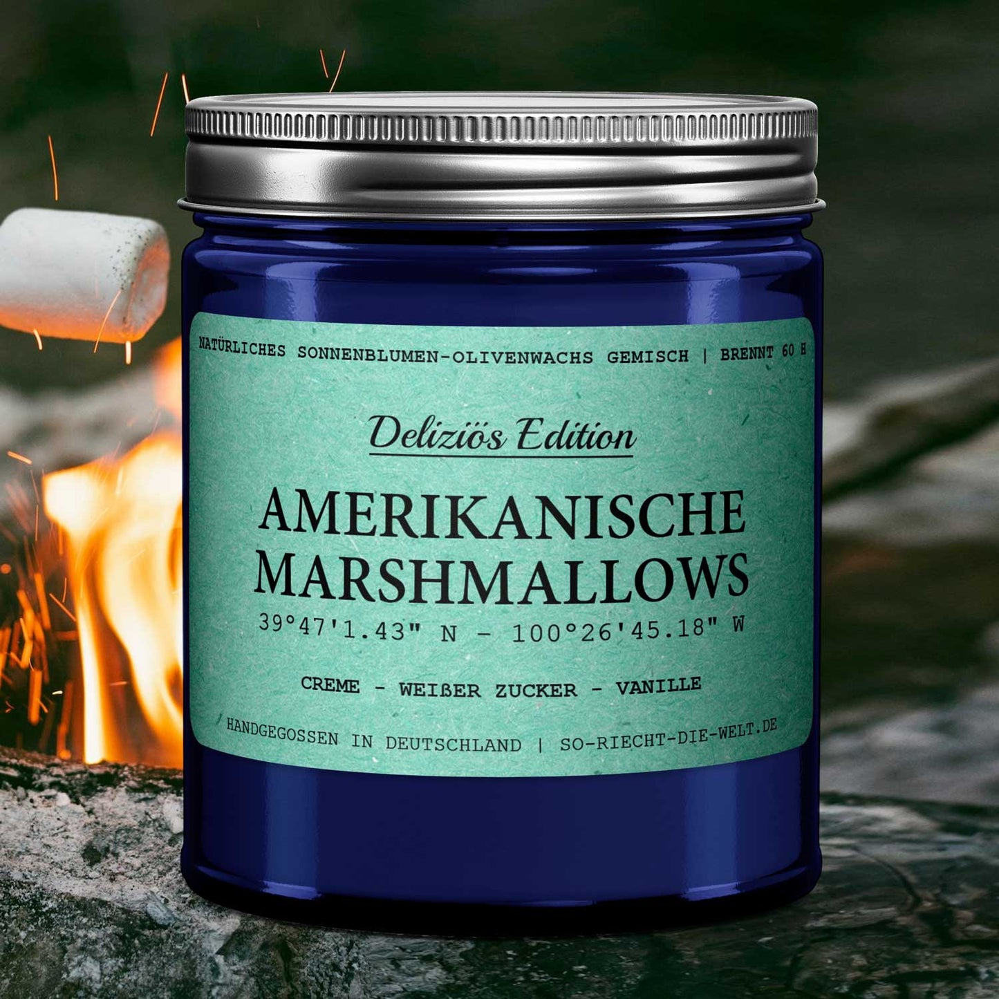 Amerikanische Marshmallows Duftkerze - Deliziös Edition - Creme | Weißer Zucker | Vanille