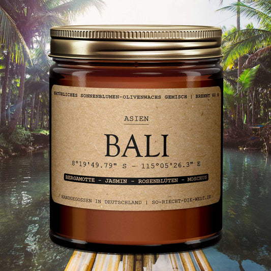 Bali Duftkerze - Bergamotte | Jasmin | Rosenblüten | Moschus