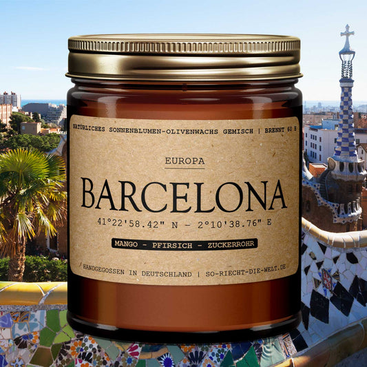 Barcelona Duftkerze - Mango | Pfirsich | Zuckerrohr