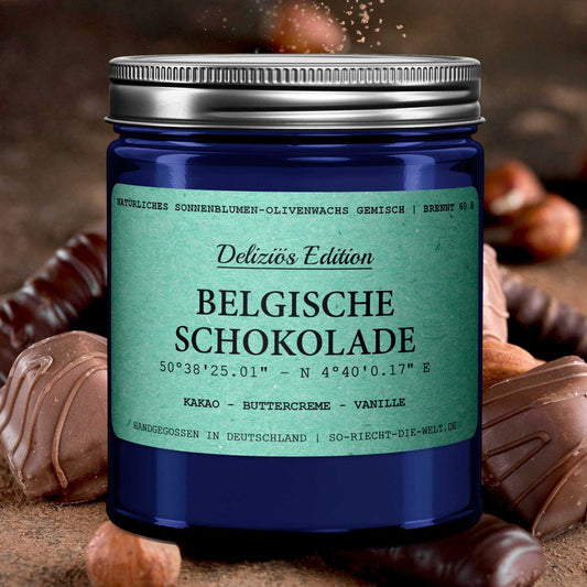 Belgische Schokolade Duftkerze - Deliziös Edition - Kakao | Buttercreme | Vanille
