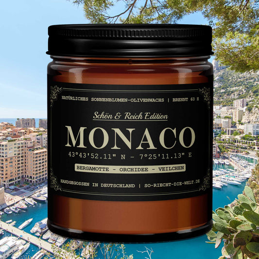 Monaco Duftkerze - Schön & Reich Edition - Bergamotte | Orchidee | Veilchen